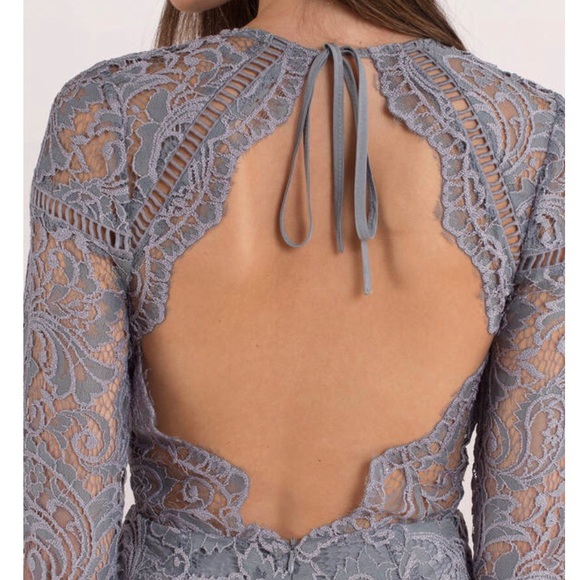 🌪open back ruby gray lace romper.🌪 - Picture 2 of 4
